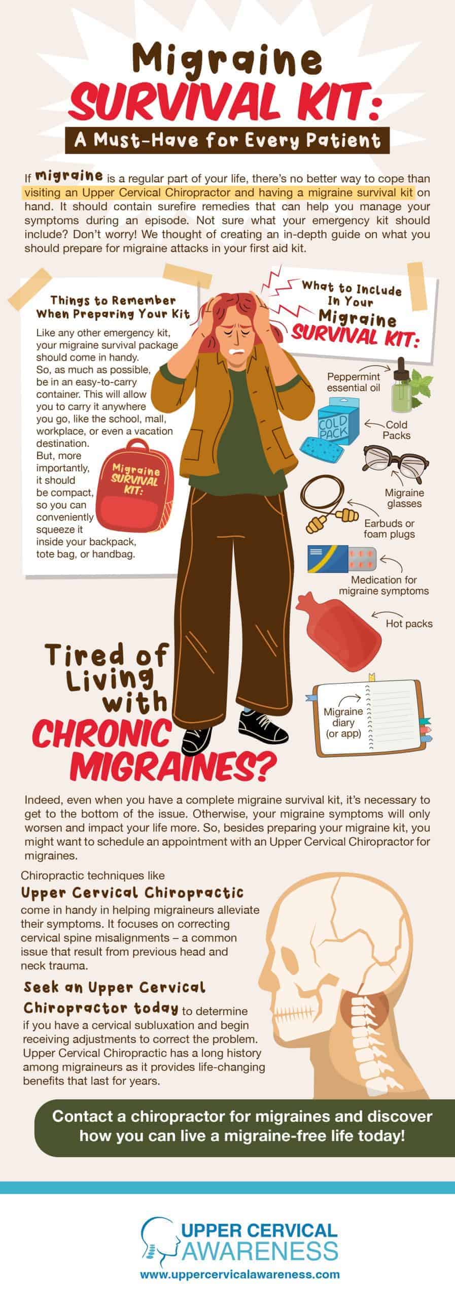 chiropractor in Brentwood, migraine relief infographic